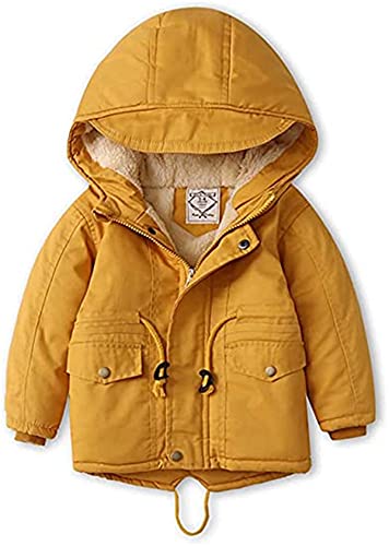 FAIRYRAIN Kinder Jungen Mädchen Winterjacke mit Kapuze Winter Mantel mit Fleecefutter Fleecejacke Verdickt Kinderjacke Parka Übergangsjacke 120 von FAIRYRAIN