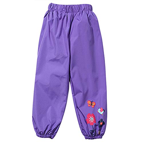 FAIRYRAIN Kinder Mädchen Jungen Regenhose Matschhose Wasserdicht Warm Baumwollefutter Buddelhose Outdoor Sport Überhose von FAIRYRAIN