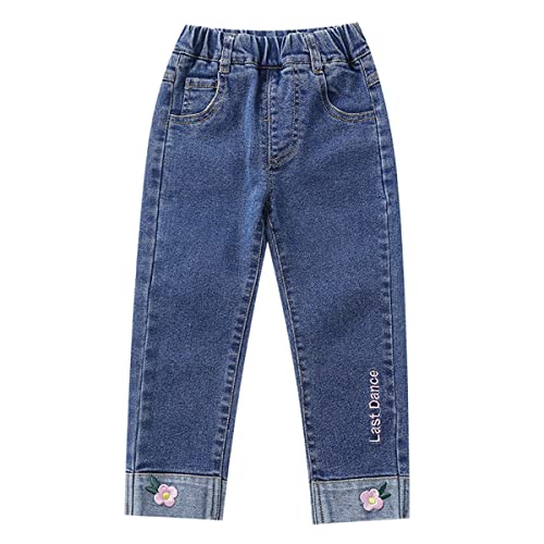 FAIRYRAIN Little Kids Mädchen Stickerei Jeans Denim Hose mit elastischer Taille Kleinkinder Hose von FAIRYRAIN