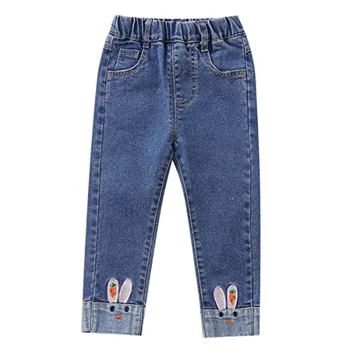 FAIRYRAIN Little Kids Mädchen Stickerei Jeans Denim Hose mit elastischer Taille Kleinkinder Hose von FAIRYRAIN
