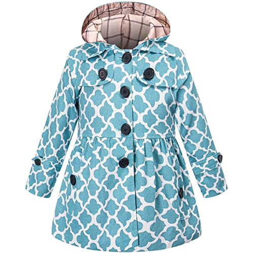 FAIRYRAIN Mädchen Kids Teens Kinder Jacke Trenchcoat Windjacke Übergangsjacke Frühling Trenchcoat Outwear Mantel mit abnehmenbarer Kapuze 140 von FAIRYRAIN