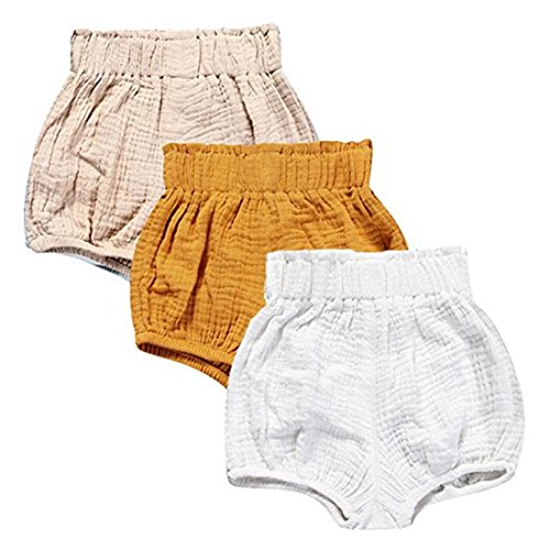 Kids Tales 3 Pack of Kids Tales Kleinkind Baby Mädchen Jungen Cotton Linen Sommer Blend Cute Bloomer Shorts 110 von FAIRYRAIN