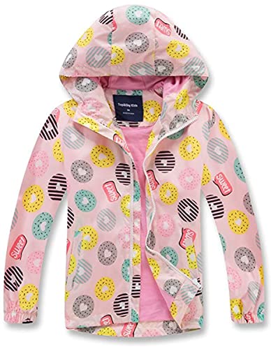 FAIRYRAIN Kinder Mädchen Jacke mit Fleecefütterung Übergangsjacke Winddicht Regenjacke Softshelljacken Kapuzenjacke Wanderjacke Outdoorjacke 110 von FAIRYRAIN