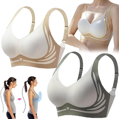 FAIRZ Hebender Anti-Sagging Wireless Push-Up BH, atmungsaktive Brust gesammelt Nahtlose Anti-Sagging Dessous Shaping BHS (M(45-55kg),2PCS-D) von FAIRZ