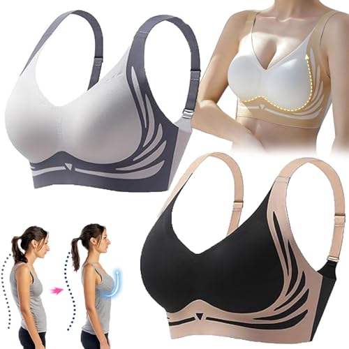 FAIRZ Hebender Anti-Sagging Wireless Push-Up BH, atmungsaktive Brust gesammelt Nahtlose Anti-Sagging Dessous Shaping BHS (XL(65-75kg),2PCS-C) von FAIRZ