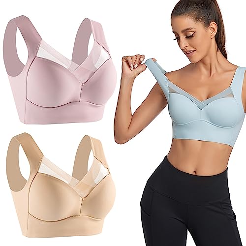 FAIRZ Wmbra BHs, Wmbra Haltungskorrektur-BH, Sommer, kabelloser Push-Up-BH, bequemer BH, Alltags-BHs für Frauen, 2 Stück, 2 Stücke-C, XXXXXXL von FAIRZ