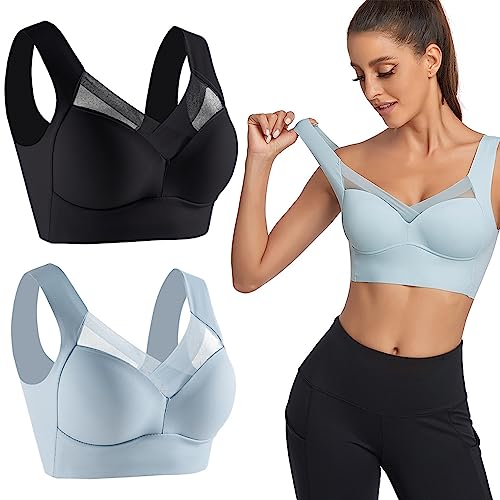 FAIRZ Wmbra BHs, Wmbra Haltungskorrektur-BH, Sommer, kabelloser Push-Up-BH, bequemer BH, Alltags-BHs für Frauen, 2 Stück, D (2 Stücke), XXXXXXL von FAIRZ