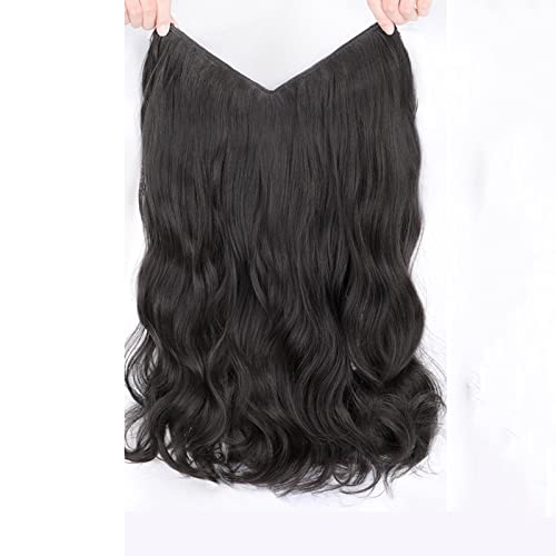Perücke Einteiliges Perückenstück Große Welle U-förmige Locken Flauschiges Haarvolumen Perücke Mädchen Langes Haar Keine Spur Haarverlängerungsstück Damen Perücken(Schwarz,60CM/23.6 inches) von FAJNUZI2024