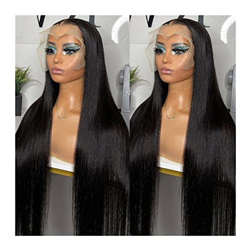 Perücke HD Transparente Lace Front Echthaarperücken for schwarze Frauen Knochen Gerade Lace Frontal Closure Perücken Brasilianisches Remy-Haar Vorgezupft mit Babyhaar Damen Perücken(4x4 Lace Wig,36inc von FAJNUZI2024