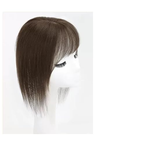 Perücke Perückenstück Damenkopf for Füllen des Haares Flauschige Echthaarabdeckung Weißes Haar zur Erhöhung der Menge an Echthaar-Pony for Füllen des Haarteils Damen Perücken(04-(9x10)30CM chestnut br von FAJNUZI2024