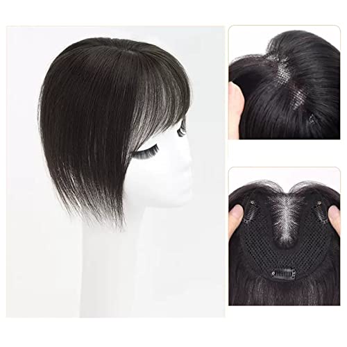 Perücke Perückenstück Damenkopf for Füllen des Haares Flauschige Echthaarabdeckung Weißes Haar zur Erhöhung der Menge an Echthaar-Pony for Füllen des Haarteils Damen Perücken(07-(13x13)30CM black) von FAJNUZI2024