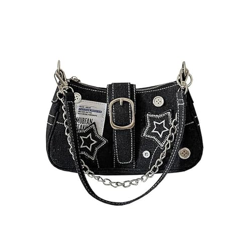 FAKKA Y2K-Stil Damen-Handtasche - Große Kapazität Stern-Denim Tasche, Lässige Clutch mit Trendigem Design, Praktisch & Stylish für Alltag und Outfits von FAKKA