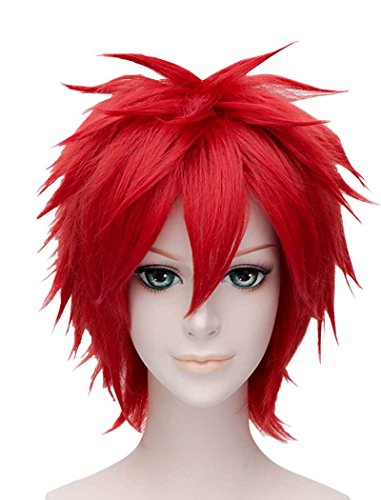 FALAMKA Rote Perücke kurz Cosplay Wig Unisex Costume Halloween FALAMKA Rote Perücke kurz Cosplay Wig Unisex Costume Halloween von FALAMKA
