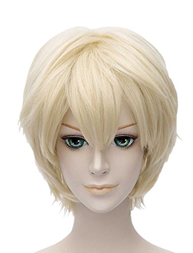 FALAMKA Blonde Perücke Kurze Amine Gerade Cosplay Perücke Halloween für Unisex von FALAMKA