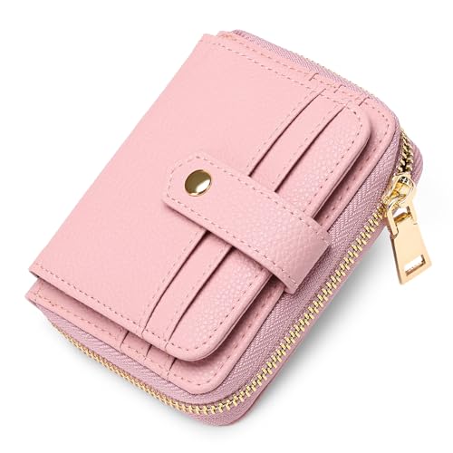 FALAN MULE Geldbörse Damen Leder klein mit RFID-Schutz, Portemonnaie Damen Mini Geldbeutel Kurzformat mit Zipped Coin Pocket von FALAN MULE