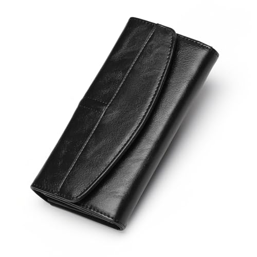 FALAN MULE Damen Geldbörse Groß, Damen-Geldbörsen, Großes Fassungsvermögen, RFID-Schutz Portmonee Damen, Kartenhalter Leder Portemonnaie Damen, Geldbeutel Kreditkartenetui mit Reißverschlussfach von FALAN MULE