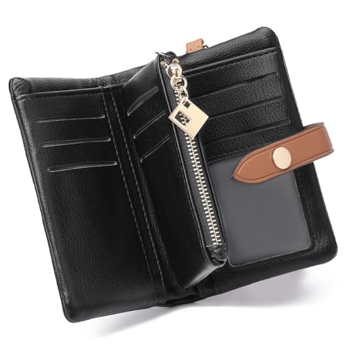 FALAN MULE Geldbeutel Damen mit RFID Blockierung, Portemonnaie Damen Klein PU Leder, Geldbörse Damen mit 16 Kartenfächer und Münzfach, Große Kreditkartenhalter, Portmonee Damen, Brieftasche für Frauen von FALAN MULE