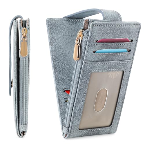 FALAN MULE Geldbörse Damen, Damen Geldbeutel Klein mit RFID-Schutz, Mini Geldbeutel Frauen mit Zipper Brieftasche, Leder Portmonee mit 12 Kartenfächer, Münzfach Portemonnaie von FALAN MULE