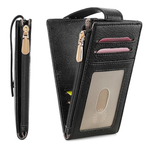 FALAN MULE Geldbörse Damen, Damen Geldbeutel Klein mit RFID-Schutz, Mini Geldbeutel Frauen mit Zipper Brieftasche, Leder Portmonee mit 12 Kartenfächer, Münzfach Portemonnaie von FALAN MULE