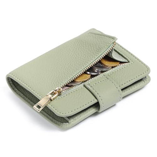 FALAN MULE Geldbörse Damen Klein, Mini Leder Geldbeutel Damen mit RFID-Schutz, Kleine Portemonnaie Für Frauen mit Zipped Coin Pocket von FALAN MULE