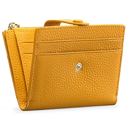 FALAN MULE Geldbörse Damen Klein Leder RFID-Schutz Kreditkartenetui für Frauen Geldbeutel mit Zipper Münzfach Portemonnaie von FALAN MULE