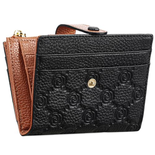 FALAN MULE Geldbörse Damen Klein Leder RFID-Schutz Kreditkartenetui für Frauen Geldbeutel mit Zipper Münzfach Portemonnaie von FALAN MULE