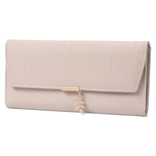 FALAN MULE Geldbörse Damen im Langformat, Portemonnaie Gross für Frauen PU Leder mit 9 Kartenfächern Lang Portmonee Damen Geldbeutel groß mit Reißverschluss Münzfach und Vielen Fächern, Clutch von FALAN MULE