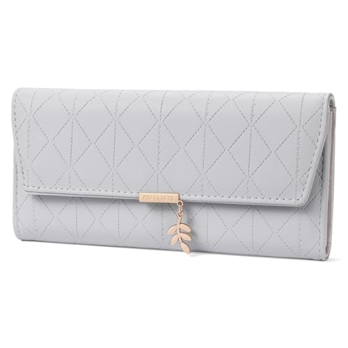 FALAN MULE Geldbörse Damen im Langformat, Portemonnaie Gross für Frauen PU Leder mit 9 Kartenfächern Lang Portmonee Damen Geldbeutel groß mit Reißverschluss Münzfach und Vielen Fächern, Clutch von FALAN MULE