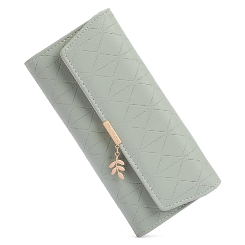 FALAN MULE Geldbörse Damen im Langformat, Portemonnaie Gross für Frauen PU Leder mit 9 Kartenfächern Lang Portmonee Damen Geldbeutel groß mit Reißverschluss Münzfach und Vielen Fächern, Clutch von FALAN MULE