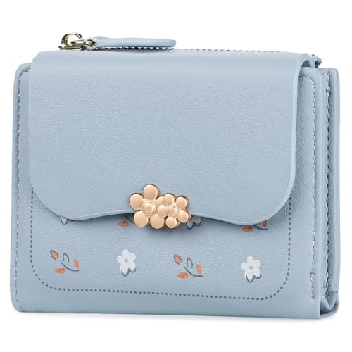 FALAN MULE Geldbörse Damen Klein, Mini Kurzer PU Leder Geldbeutel Damen mit RFID-Schutz, Kleines Portemonnaie mit 8 Kartenfächer und Zipper Münzfach Brieftasche, Portmonee Klein von FALAN MULE