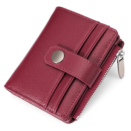 FALAN MULE Geldbörse Damen klein, PU Leder Geldbörsen für Damen, RFID Blockierung Kleine Portemonnaie mit Reißverschluss, Portmonee Frauen mit Zipper Münzfach von FALAN MULE