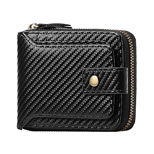 FALAN MULE Geldbörse Herren Echtem Leder Geldbeutel Männer Klein mit RFID Schutz，12 Kreditkartenetui, 2 Banknotenfächern, 1 Reißverschluss-Münzfach von FALAN MULE