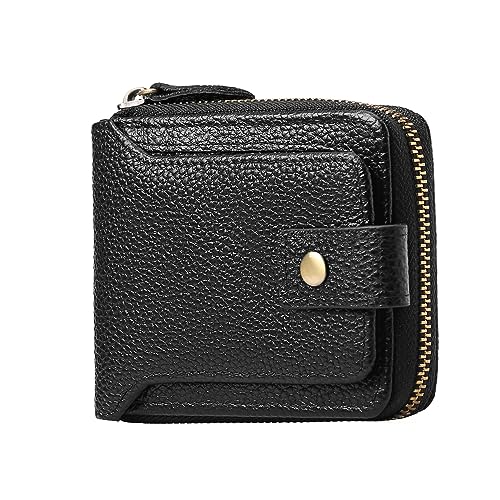 FALAN MULE Geldbörse Herren Echtem Leder Geldbeutel Männer Klein mit RFID Schutz，12 Kreditkartenetui, 2 Banknotenfächern, 1 Reißverschluss-Münzfach von FALAN MULE