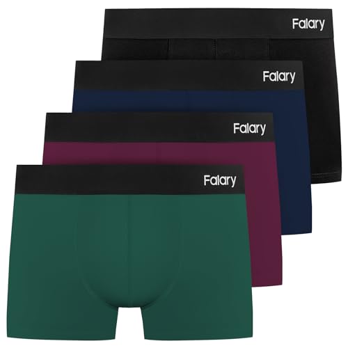 FALARY Boxershorts Herren Männer Unterhosen Men Retroshorts Unterwäsche Underwear Boxer Trunk Baumwolle Ohne Kratzenden Zettel 4er Pack Sportunterhosen Mehrfarbig XXL von FALARY