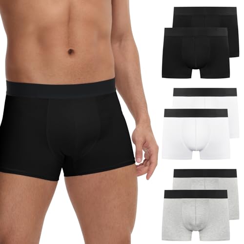 FALARY Boxershorts Herren Unterhosen Männer Retroshorts Ohne Etikett UnterwäSche Boxer Baumwolle Sportunterhosen für Herren 6er Pack Gr.XL,Farbe 6X Mehrfarbig von FALARY
