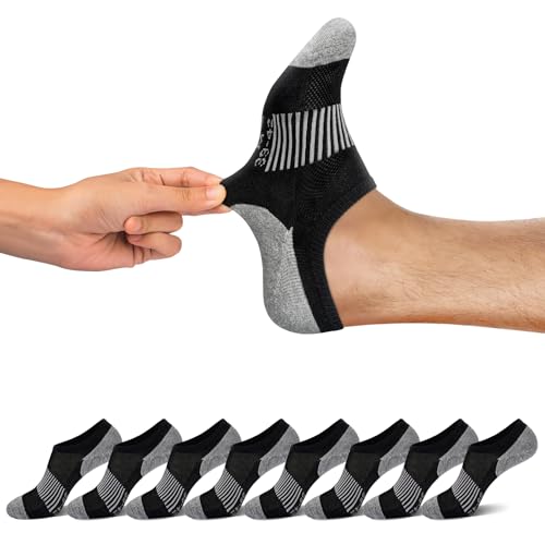 FALARY Herren Socken 43-46 Sportsocken Herren 43-46 8 Paar Kurze Schwarze Socken Herren 43-46 Füßlinge & Sneakersocken für Damen von FALARY