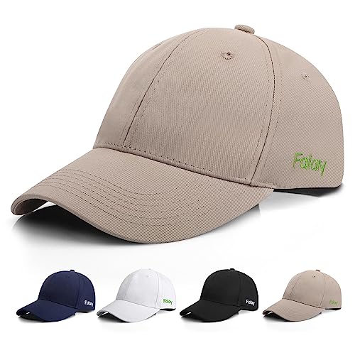 FALARY Kappe Herren Sommer XL Baumwolle Khaki Baseball Cap Basecap Baseballkappe Sonnenhut Damen Herren Atmungsaktiv Unisex von FALARY