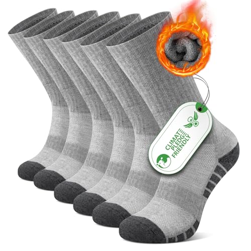 FALARY Merino Socken Wandersocken Herren 43-46 Damen Wollsocken Thermosocken Trekkingsocken 50% Merinowolle Sportsocken Laufsocken Trekking-Socken Sport Funktionssocken Wool Socks Grau 3 Paar von FALARY