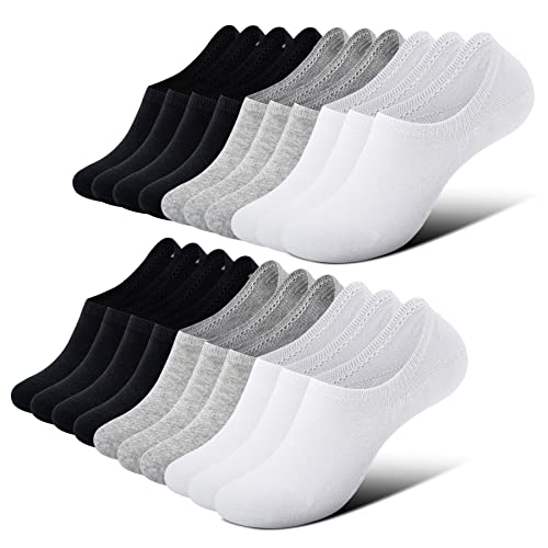 FALARY Sneaker Socken Damen 35-38 FüSslinge FüßLinge & Sneakersocken für Damen Und Herren Unsichtbare Socken No Show Socks Sportsocken für Damen 10 Paar Schwarz Weiß Grau,35-38 von FALARY