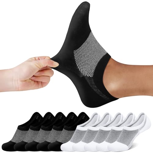 FALARY Sneaker Socken Damen Füßlinge Herren 43-46 Schwarz Weiß Kurze Socken 10 Paar Füsslinge Unsichtbar No Show socks Sneakersocken von FALARY