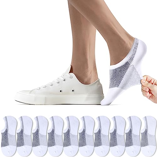 FALARY Sneaker Socken Damen Weiß 35-38 Füßlinge Herren Kurze Socken Füsslinge 10 Paar Unsichtbar No Show socks Sneakersocken von FALARY