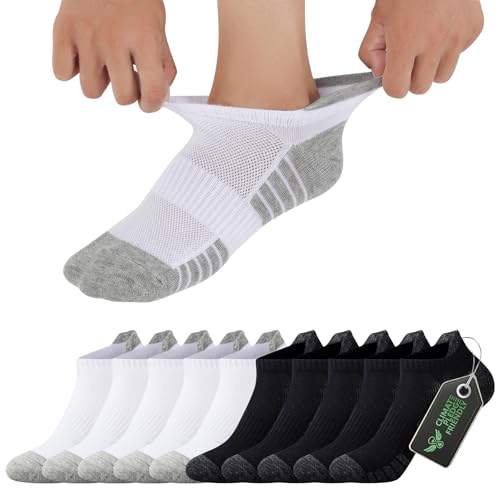FALARY Sneaker Socken Herren 47-50 Sportsocken Kurze Herrensocken Baumwolle Laufsocken Damen Atmungsaktive Halbsocken Schwarz Weiß 10 Paar von FALARY