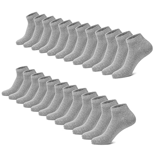 FALARY Sneaker Socken Herren Damen 12 Paar Kurze Halbsocken Baumwolle-Grau-47-50 von FALARY