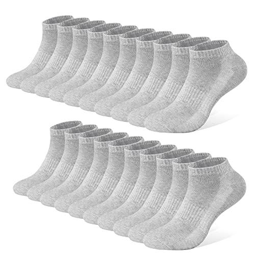 FALARY Sneaker Socken Damen 35-38 Sneaker Socken Damen Herren Sportsocken 10Paar Atmungsaktives Laufsocken Baumwollsocken Kurze Halbsocken 35-38 Grau von FALARY