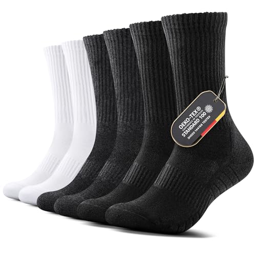 FALARY Socken Herren 39-42 Winter Tennissocken Damen 39-42 Baumwolle Herrensocken Wandersocken Wintersocken Sportsocken Strümpfe Herren Dicke Gepolstert Socken Atmungsaktiv für Outdoor(Mix,M) von FALARY