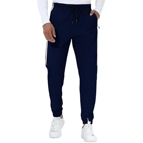 FALARY Sporthose Herren Lang Polyester XL Trainingshose Herren Lang Freizeithose Sweatpants Jogginhose Sport Hose Männer Blau Winter mit Taschen für Outdoor-Aktivitäten von FALARY