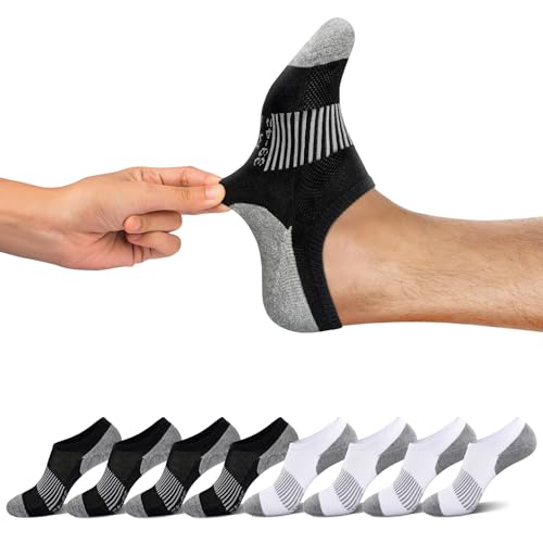 FALARY Sportsocken Herren 43-46 Schwarz Weiß 8 Paar Socken Herren 43-46 Kurz Sneaker Socken Herrensocken Laufsocken Baumwolle von FALARY