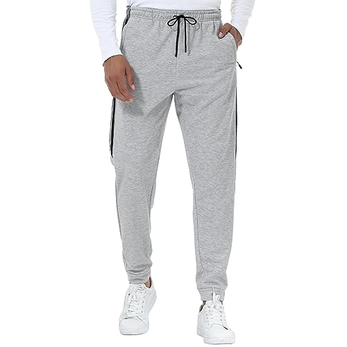 FALARY Trainingshose Herren Grau M Winter Jogginghose Herren Freizeithose Sporthose Lang Sweathose Sweatpants Relaxing Hose mit Taschen für den Alltag von FALARY