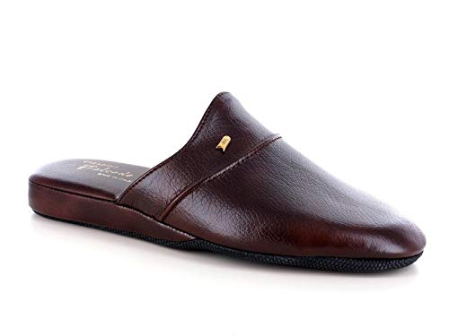 FALCADE 1123 Herren-Hausschuhe aus Kunstleder in der Farbe Braun., braun, 45 EU von FALCADE