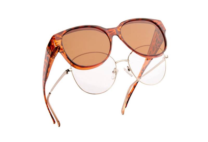FALINGO Sonnenbrille Überzieh Sonnenbrille Überziehbrille FASHION EDITION polarisiert UV400 Großzügige Passform Elegante Optik von FALINGO